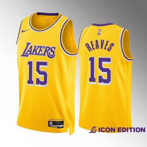 Austin Reaves 2022-23 Los Angeles Lakers Gold #15 Icon Edition Jersey Swingman