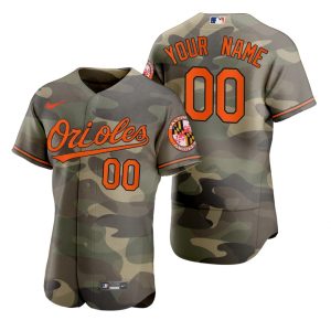 Baltimore Orioles Custom Camo 2021 Armed Forces Day Jersey
