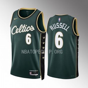 Bill Russell Boston Celtics 2022-23 City Edition Green #6 Jersey Honor Bill Russell 11 Gold diamonds
