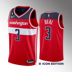 Bradley Beal #3 Washington Wizards 2022-23 Icon Edition Red Jersey