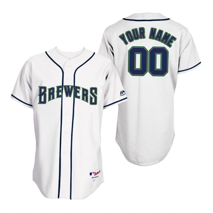 Brewers Custom White 1994 Turn Back the Clock Throwback Jersey