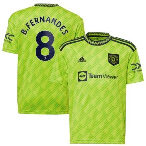 Bruno Fernandes Manchester United Youth 2022-23 Third Replica Player Jersey - Neon Green