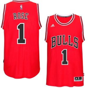 Chicago Bulls #1 Derrick Rose 2014-15 New Swingman Road Red Jersey