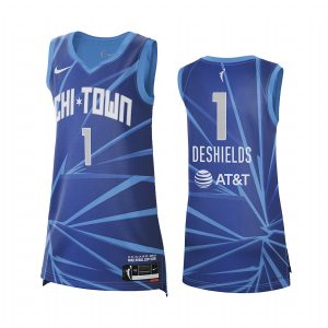 Chicago Sky Diamond DeShields 2021 Rebel Edition #1 Jersey Women Blue WNBA 25th