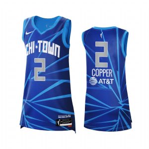 Chicago Sky Kahleah Copper Rebel Edition #2 Jersey WNBA 2021 Victory Unisex Blue