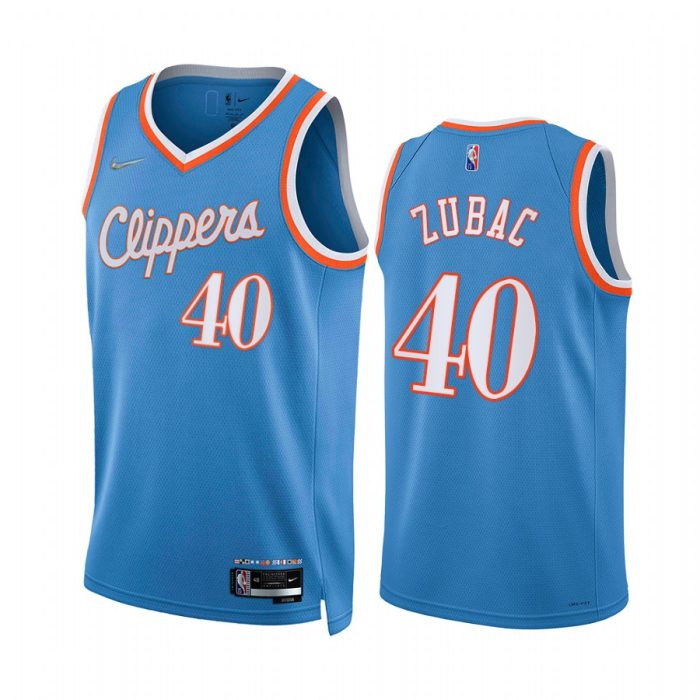 Clippers Ivica Zubac City Edition Blue 2021-22 Jersey 75th Anniversary