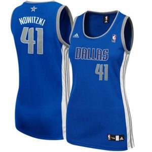 Dallas Mavericks #41 Dirk Nowitzki Women Royal Blue Jersey
