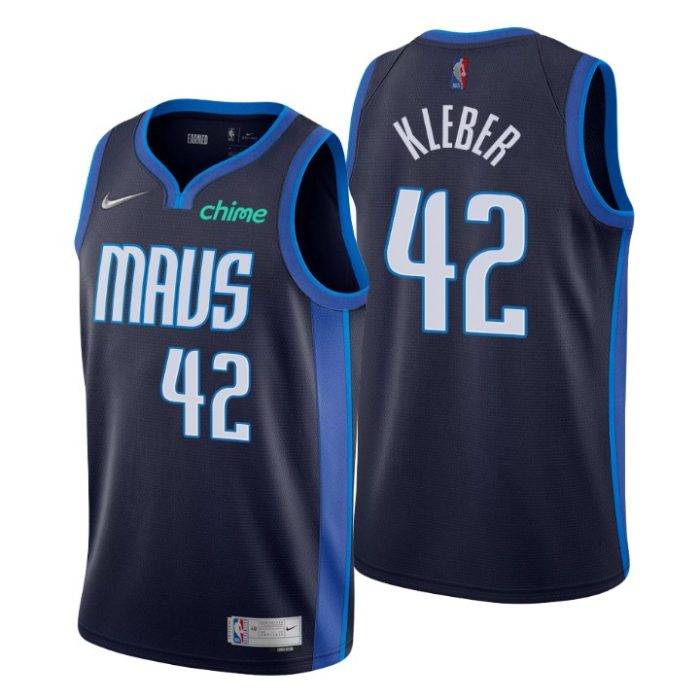 Dallas Mavericks NO. 42 Maxi Kleber Earned Edition Navy Jersey