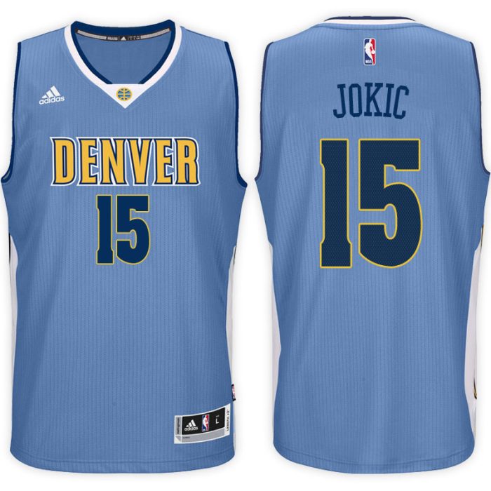 Denver Nuggets #15 Nikola Jokic 2016-17 Road Light Blue New Swingman Jersey