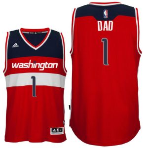 Father Day Gift-Washington Wizards #1 Dad Logo Red Road Swingman Jersey