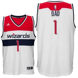 Father Day Gift-Washington Wizards #1 Dad Logo White Home Swingman Jersey