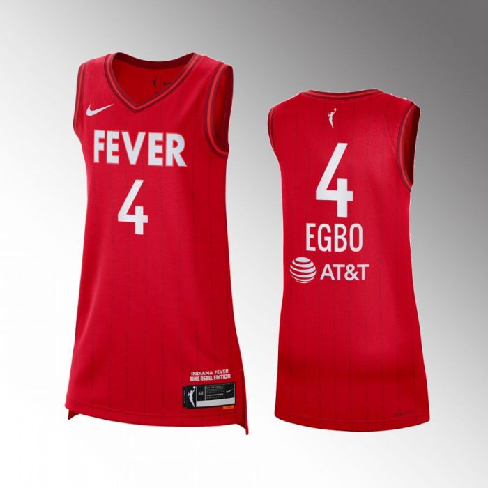 Indiana Fever Queen Egbo Red #4 2023 Rebel Edition Unisex Victory Jersey