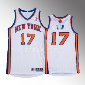 Jeremy Lin 38 at the Garden Knicks #17 White Jersey