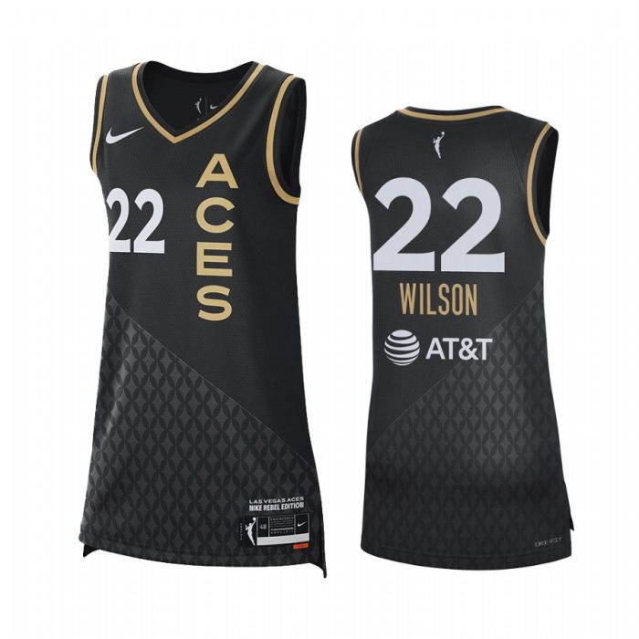 Las Vegas Aces A'ja Wilson 2021 Rebel Edition #22 Jersey Women Black WNBA 25th