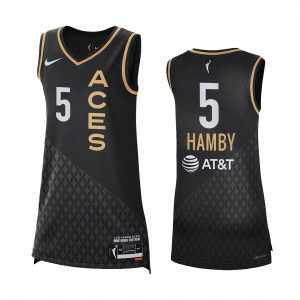 Las Vegas Aces Dearica Hamby Red #5 Rebel Edition Unisex Victory Jersey