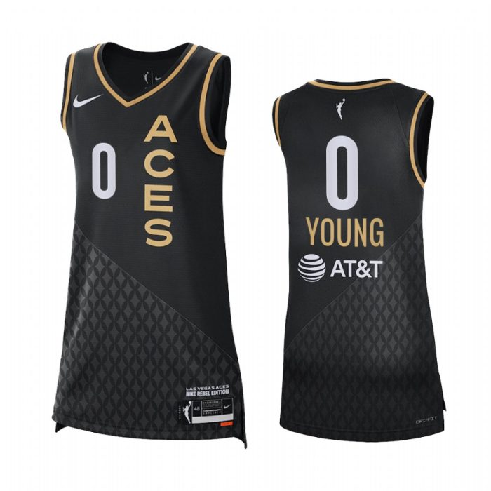 Las Vegas Aces Jackie Young Red #0 Rebel Edition Unisex Victory Jersey