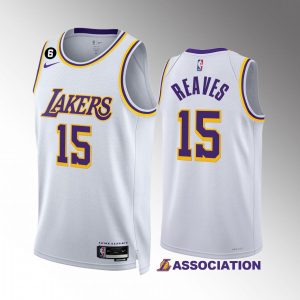 Los Angeles Lakers Austin Reaves 2022-23 Association Edition White #15 Jersey NO.6 Patch