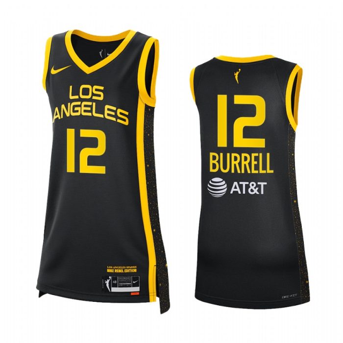 Los Angeles Sparks Rae Burrell Purple #12 Rebel Edition Unisex Victory Jersey