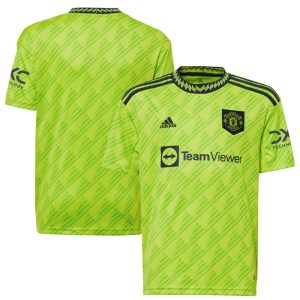Manchester United Youth 2022-23 Third Replica Jersey - Neon Green