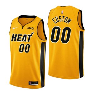 Miami Heat NO. 00 Custom Earned Edition Gold Jersey