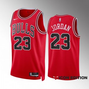 Michael Jordan 2022-23 Chicago Bulls Red #23 Icon Edition Jersey Swingman