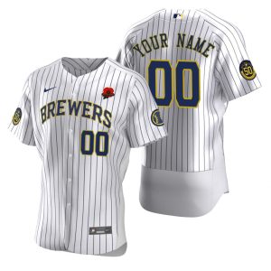 Milwaukee Brewers Custom White 2021 Memorial Day Jersey