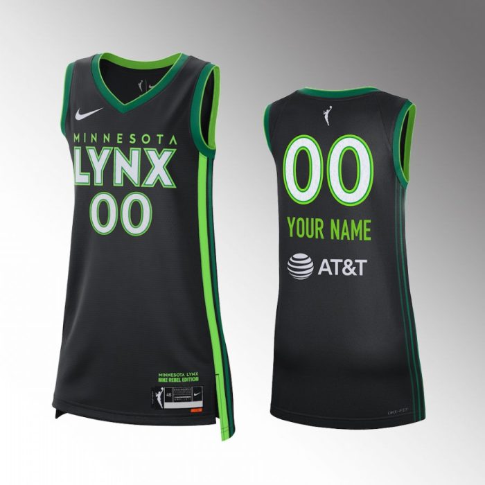 Minnesota Lynx Custom Black #00 2023 Rebel Edition Unisex Victory Jersey