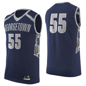 NCAA Georgetown Hoyas #55 Navy College Basketball Jersey