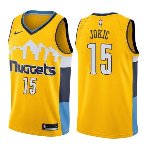 Nuggets Male Nikola Jokic #15 2017-18 Statement Yellow Jersey