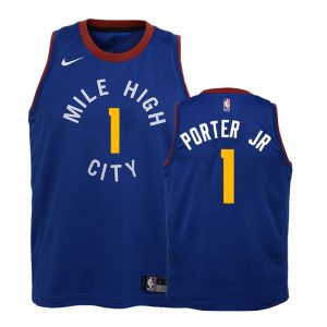 Nuggets Youth Michael Porter Jr. #1 2018-19 Statement Blue Jersey