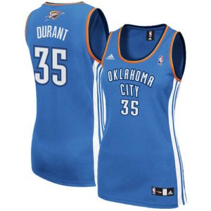 Oklahoma City Thunder #35 Kevin Durant Women Blue Jersey