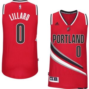Portland Trail Blazers #0 Damian Lillard 2014-15 New Swingman Alternate Red Jersey
