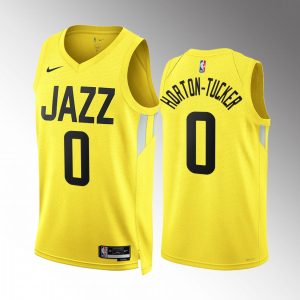 Talen Horton-Tucker 2022-23 Utah Jazz Yellow #0 Icon Edition Jersey Swingman