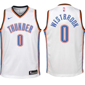 Thunder Youth Russell Westbrook #0 2017-18 Association White Jersey