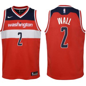 Wizards Youth John Wall #2 2017-18 Icon Red Jersey