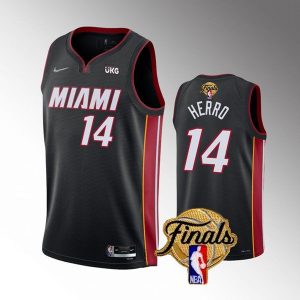 Men Miami Heat #14 Tyler Herro Black 2023 Finals Icon Edition Stitched Basketball Jersey