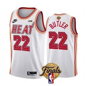 Men Miami Heat #22 Jimmy Butler White 2023 Finals Classic Edition Stitched Basketball Jersey