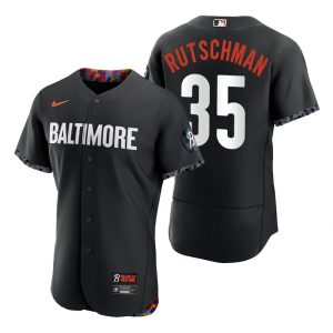 Men Baltimore Orioles Adley Rutschman Black 2023 City Connect Jersey