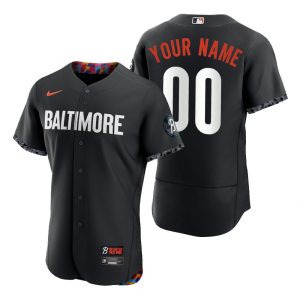 Men Baltimore Orioles Custom Black 2023 City Connect Jersey