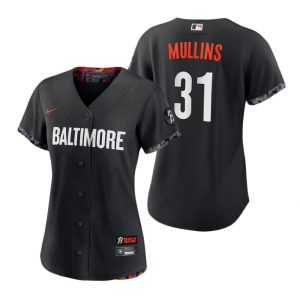 Women Baltimore Orioles Cedric Mullins Black 2023 City Connect Replica Jersey