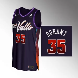 2023-24 City Edition Phoenix Suns #35 Kevin Durant Purple El Valle Jersey