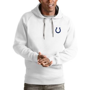 Indianapolis Colts Antigua Logo Victory Pullover Hoodie - White