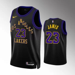 Los Angeles Lakers Black City Edition #23 Lebron James 2023-24 Swingman Jersey
